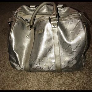 silver authentic Gucci purse